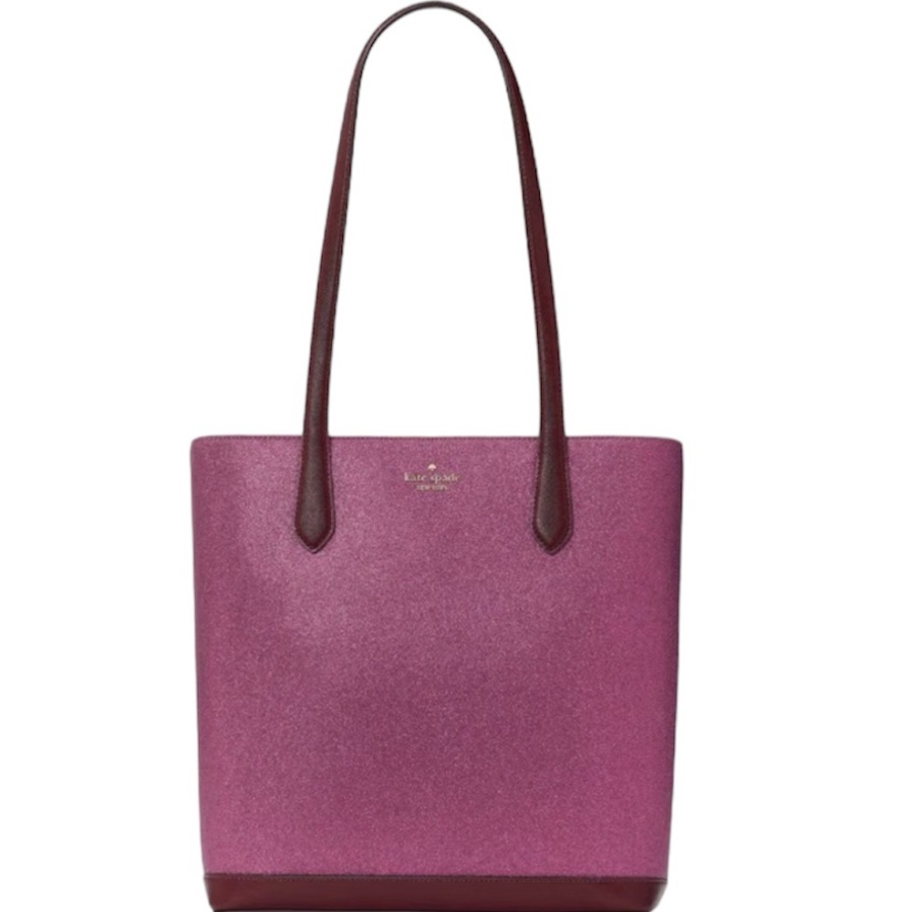 NWT NIP Kate Spade New York TINSEL TOTE Deep Berry
